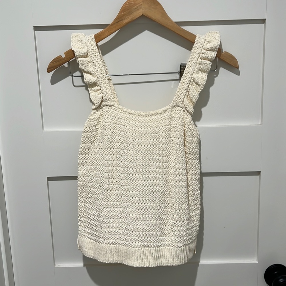 Madewell white crochet top